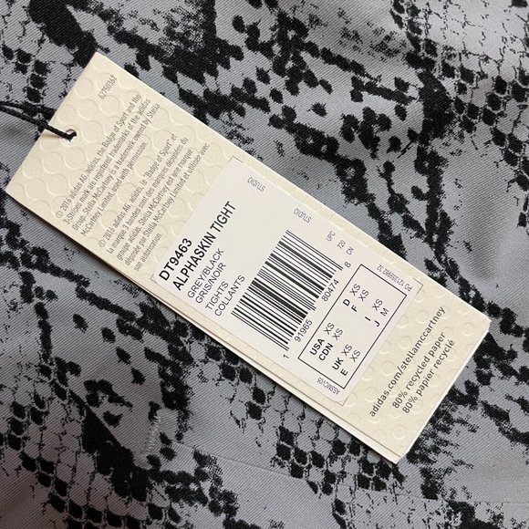 LAST CHANCE NWT Adidas by Stella McCartney Alphaskin Tights, XS - Picture 4 of 5
